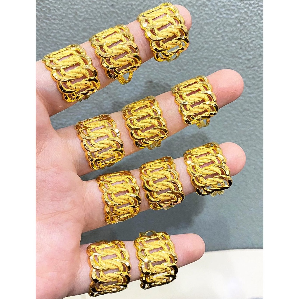 Cincin anak dan dewasa emas asli kadar 700 70 16k rantai atas rante gosok papan ukir kilat ringan 0,5 1 1,5 gram gr mas kuning aesthetic tanpa permata