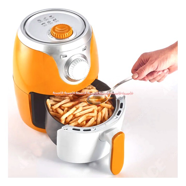 Ariete Airy Fryer Mini 2L Alat Penggorengan Tanpa Minyak Kapasitas 2 Liter Ariette Air fryer Airfryer Panci Penggorengan Warna Orange