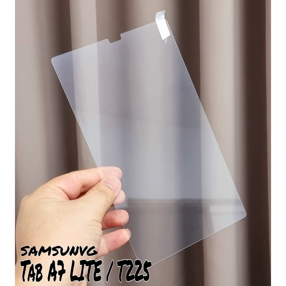 SAMSUNG TAB A7 LITE 2021 8.7 INC SM - T225 TEMPERED GLASS BENING ANTI GORES KACA CLEAR BENING FULL COVER NO LIST TEMPRED PELINDUNG LAYAR TAB