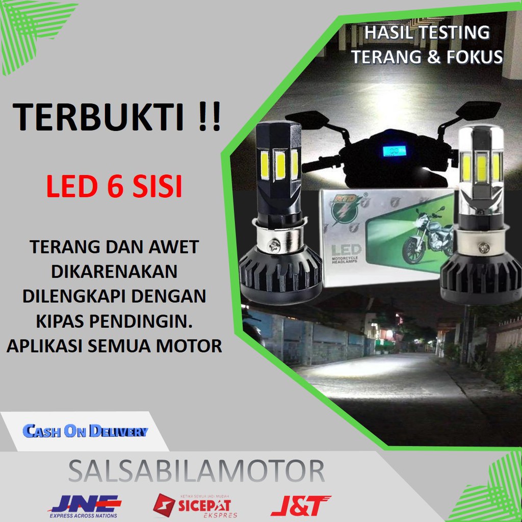Lampu LED depan motor beat led 6 sisi super terang 35w