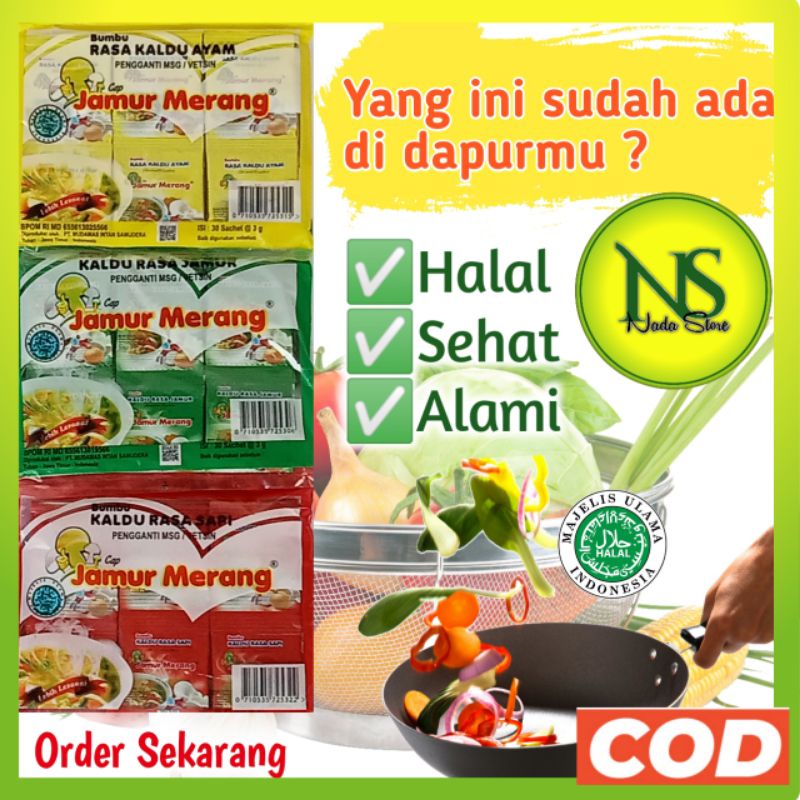 

Kaldu jamur Alami cap jamur merang pengganti vetsin/MSG kemasan sachet. 1pak isi 3 renteng = isi 30 sachet. solusi menjaga cita rasa masakan tetap lezat dan sehat