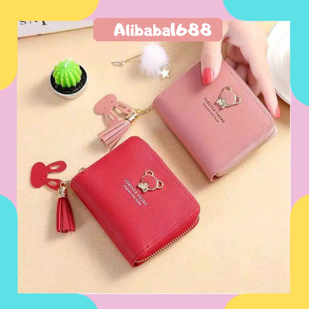 *ALIBABA1688*COD Dompet Impor DompetLipat Wanita A40/A28 Warna Warni Forever Young Mini C9