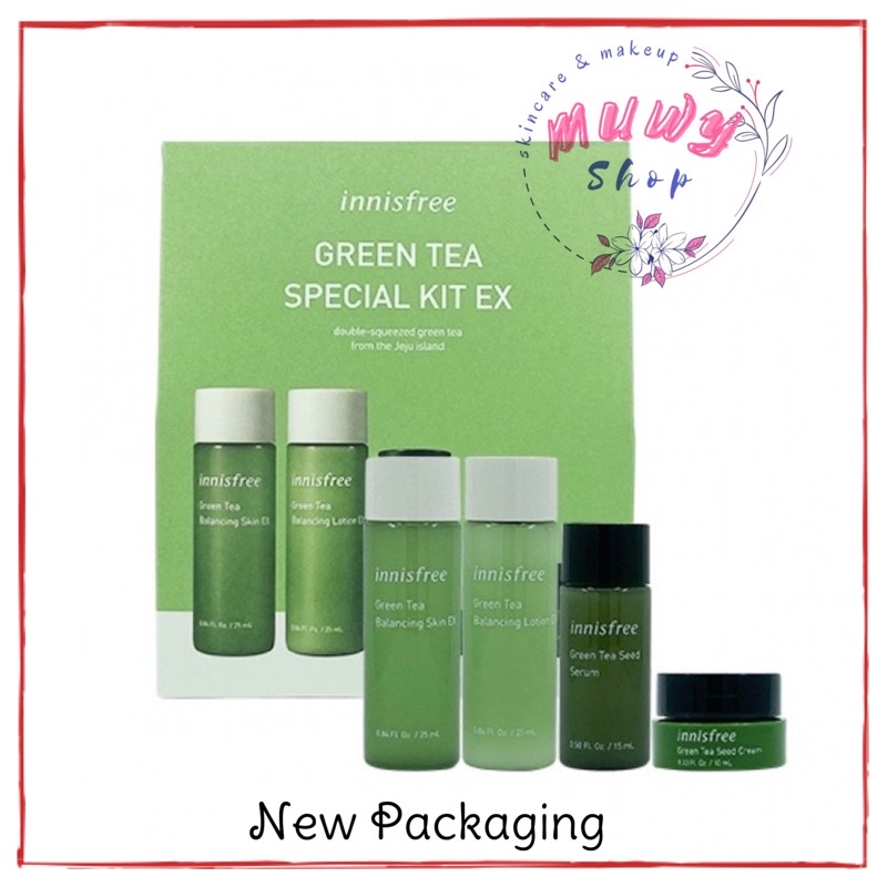 Innisfree Green Tea Special Kit EX 4 items / Green tea seed serum cream skin lotion