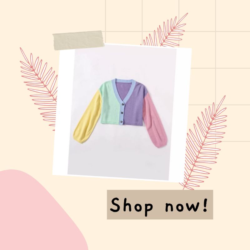 Candy Pop Cardigan Crop Rajut - Outer Crop Rajut