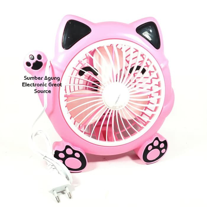 Selectron SE102C Kipas Angin Karakter Kucing Pink 26W Kencang 180mm