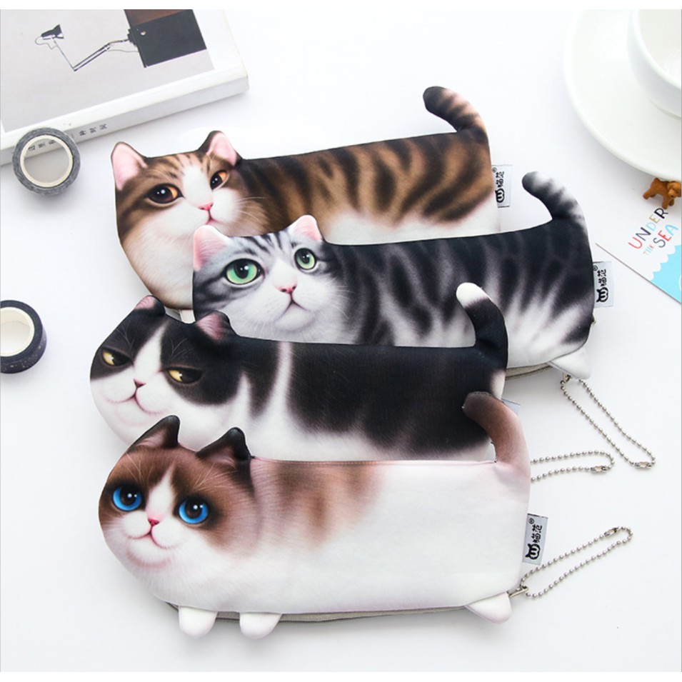 Tempat Pensil Alat Tulis Dompet Stationery Motif Kucing Korea Style