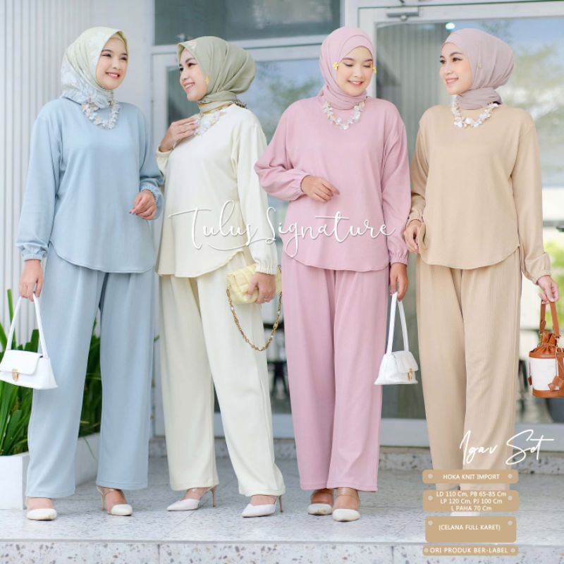 IGAV SET BY TULUS SIGNATURE / ONE SET WANITA MUSLIMAH / Setelan polos