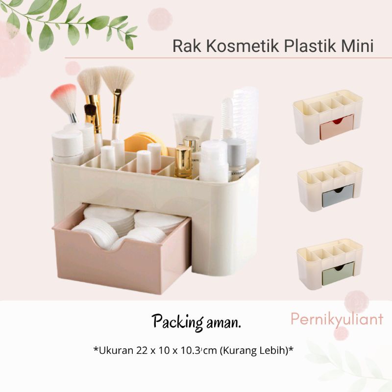 Kotak Make Up Mini Plastik Kotak Box Penyimpanan Serbaguna Ada Laci Kecil nya Wadah Make Up Tempat P