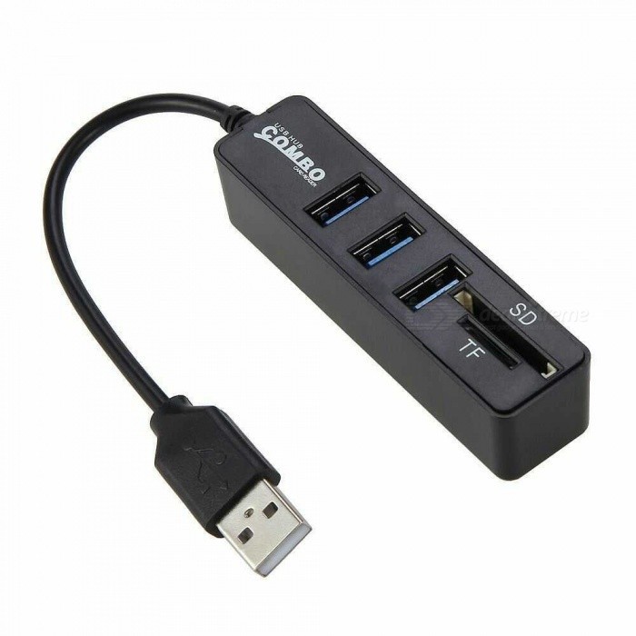 USB HUB 3 Port Combo Card Reader usb 2.0 HUB 2 in 1 support 1TB