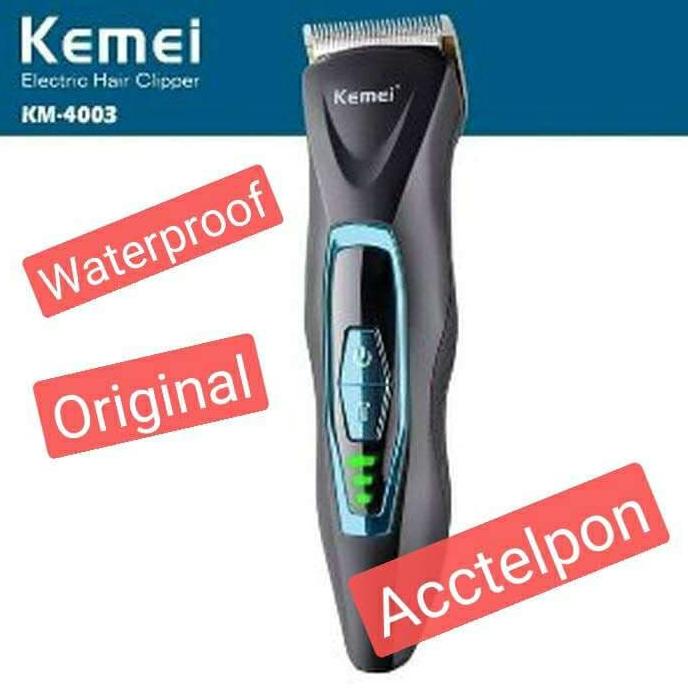Clipper KEMEI KM-4003 Alat Cukur Waterproof Mesin Cukur Rambut Cas | Grooming