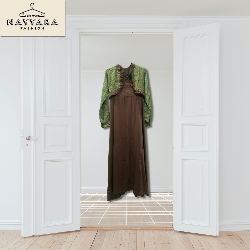 Gamis Preloved Model Batik Rompi yang Menyatu (All Size Remaja)