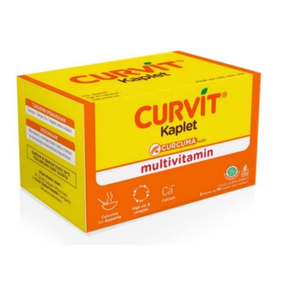 CURVIT STRIP 10 Tablet - Kaplet Vitamin Multivitamin Peningkat Nafsu Makan Stamina dan Kalsium