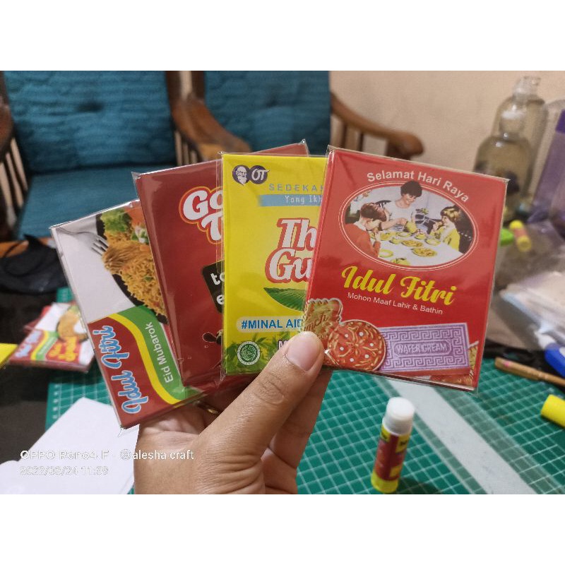 

Amplop lebaran Motif snack ukuran 7x11 cm