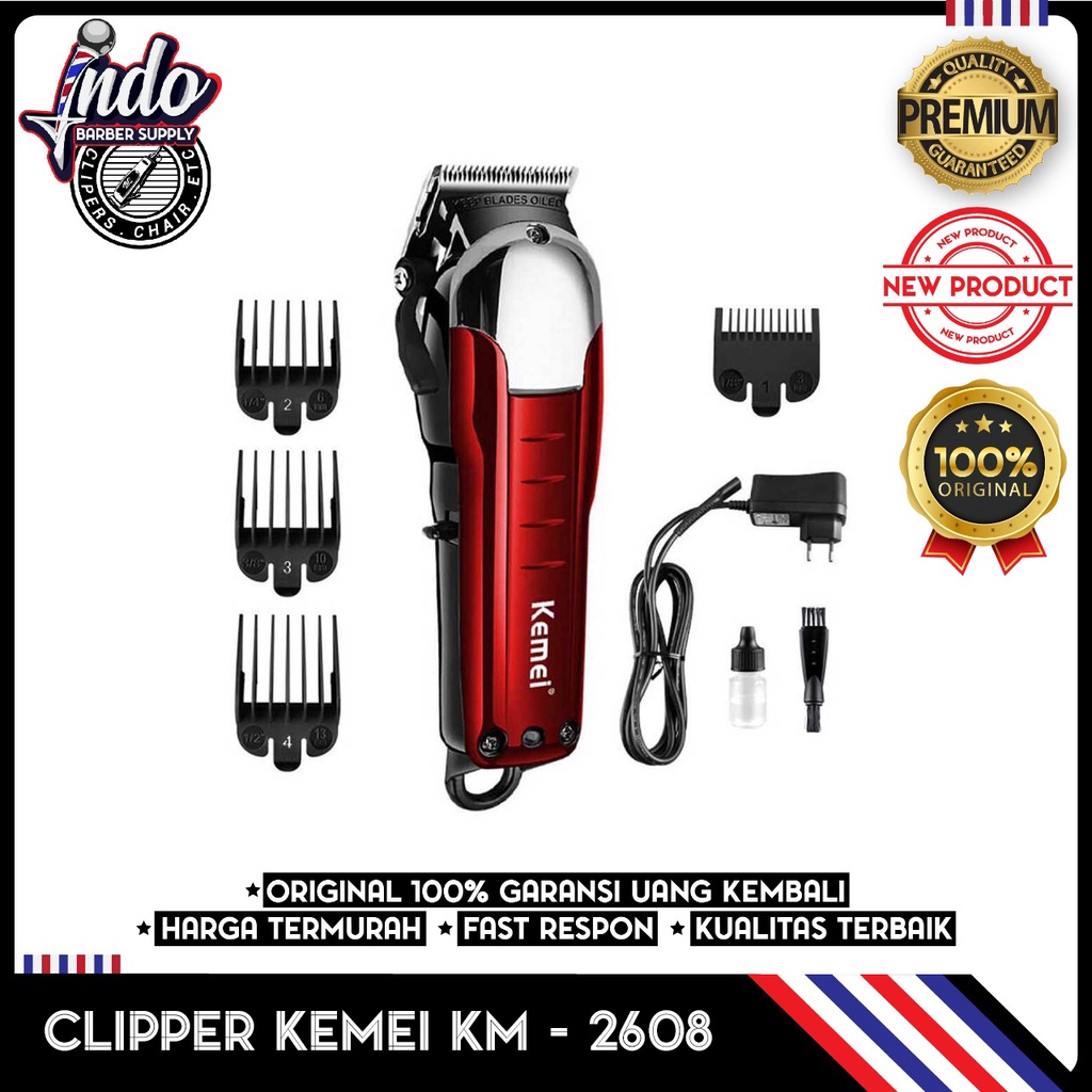 KEMEI 2608 Cordless Mesin Cukur Rambut Electric Clipper KM 2608