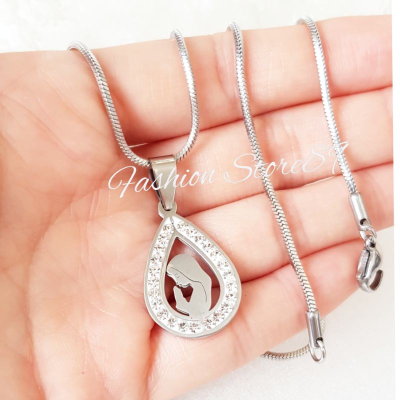 Kalung Bunda Maria Titanium Silver Kualitas terjaminAntikarat Fashion Rohani Kalung Bunda Maria LTNx Gold Silver Titanium Antikarat