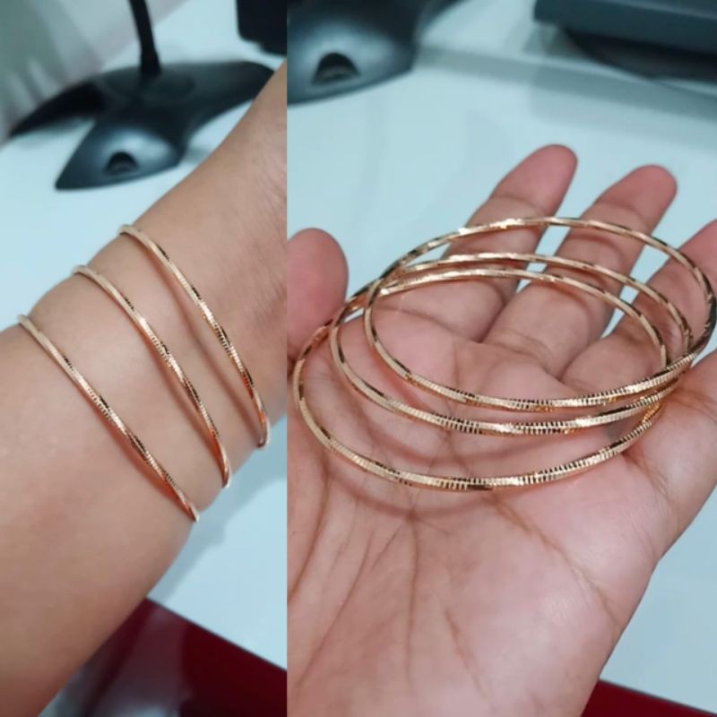 GELANG TANGAN WANITA MODEL KERONCONG WANITA LAPIS EMAS IMITASI