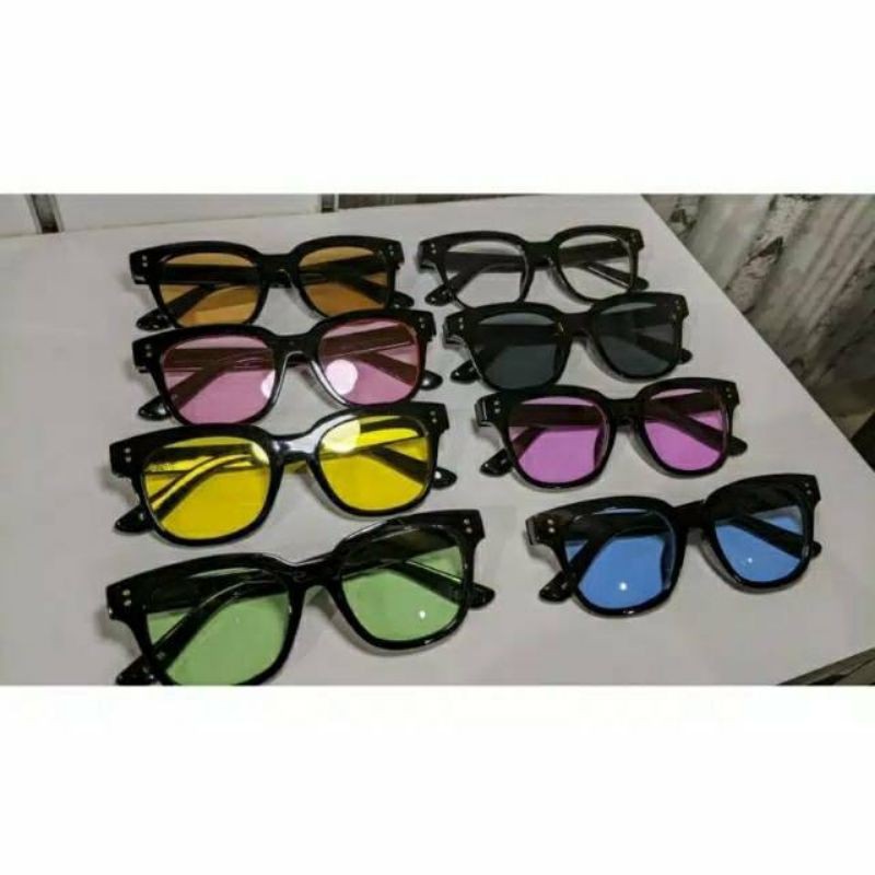 ZAYKA== Kacamata hitam warna Wanita Pria Sunglasses Fashion Small Candy import