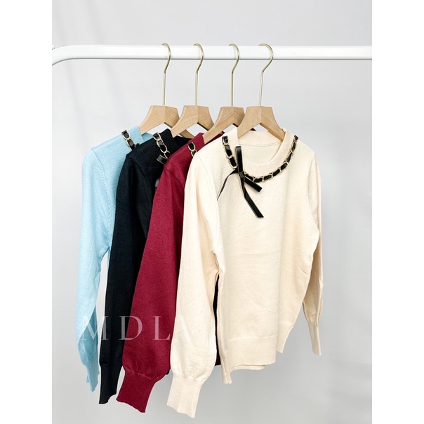 MDLV ~ 1067# Giutina Knit Top Atasan Blouse Korea Fashion Import