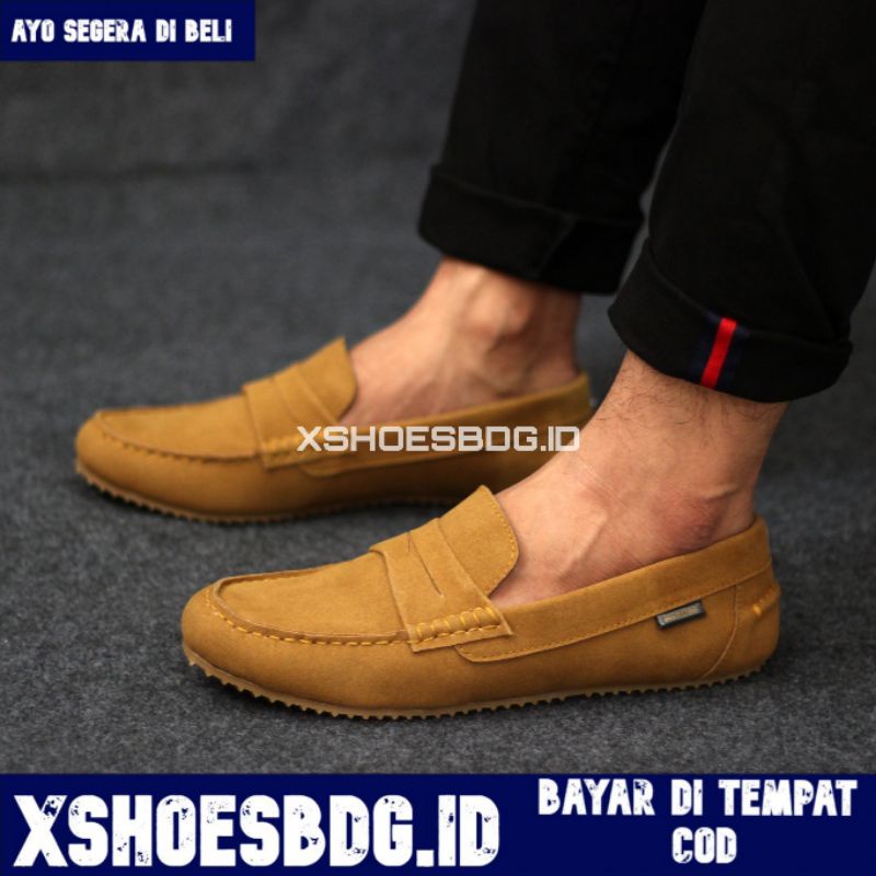 Promoo !!!! Sepatu slip on pria noah casual slop formal kerja kantor kulit suede santai kuliah