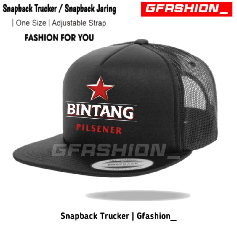 TOPI BIR BINTANG PILSENER SNAPBACK JARING/ TOPI SNAPBACK TRUCKER