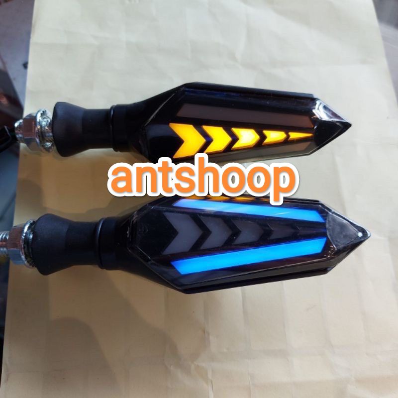 SEN MOTOR LED RUNNING 2 SISI UNIVERSAL VIXION,CB150,MEGAPRO,VERSA,MXKING,R15,R25,NINJA VARIO 150NEW ANTSHOOP