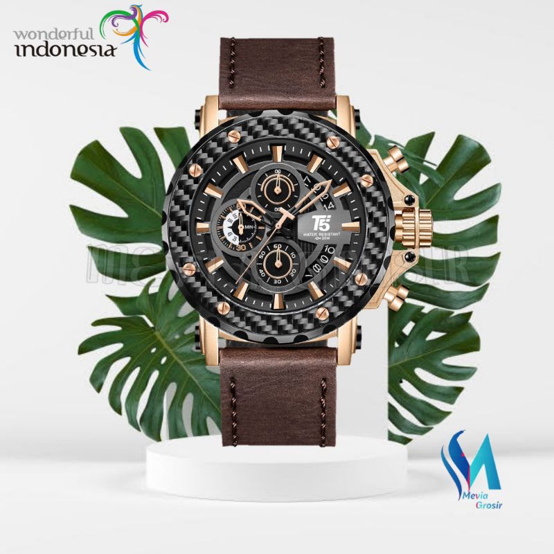Jam Tangan T5 Original H3860  LIMITED EDITION "Carbon"  Chronograph Include Tin Box + Paper Tas