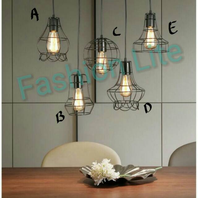 Lampu Cafe Kap - Kap Lampu Gantung Besi Vintage - Lampu Kap Vintage