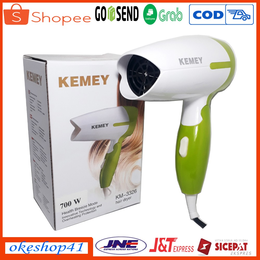 Kemei KM-3326 Hair Dryer Lipat Mini Travel Foldable