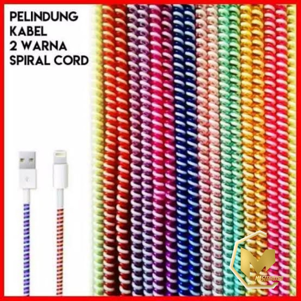 PELINDUNG KABEL 2 WARNA warni lilitan Charger spiral data cable / CORD PROTECTOR SPIRAL 2 TONE bahan bagus MA2222