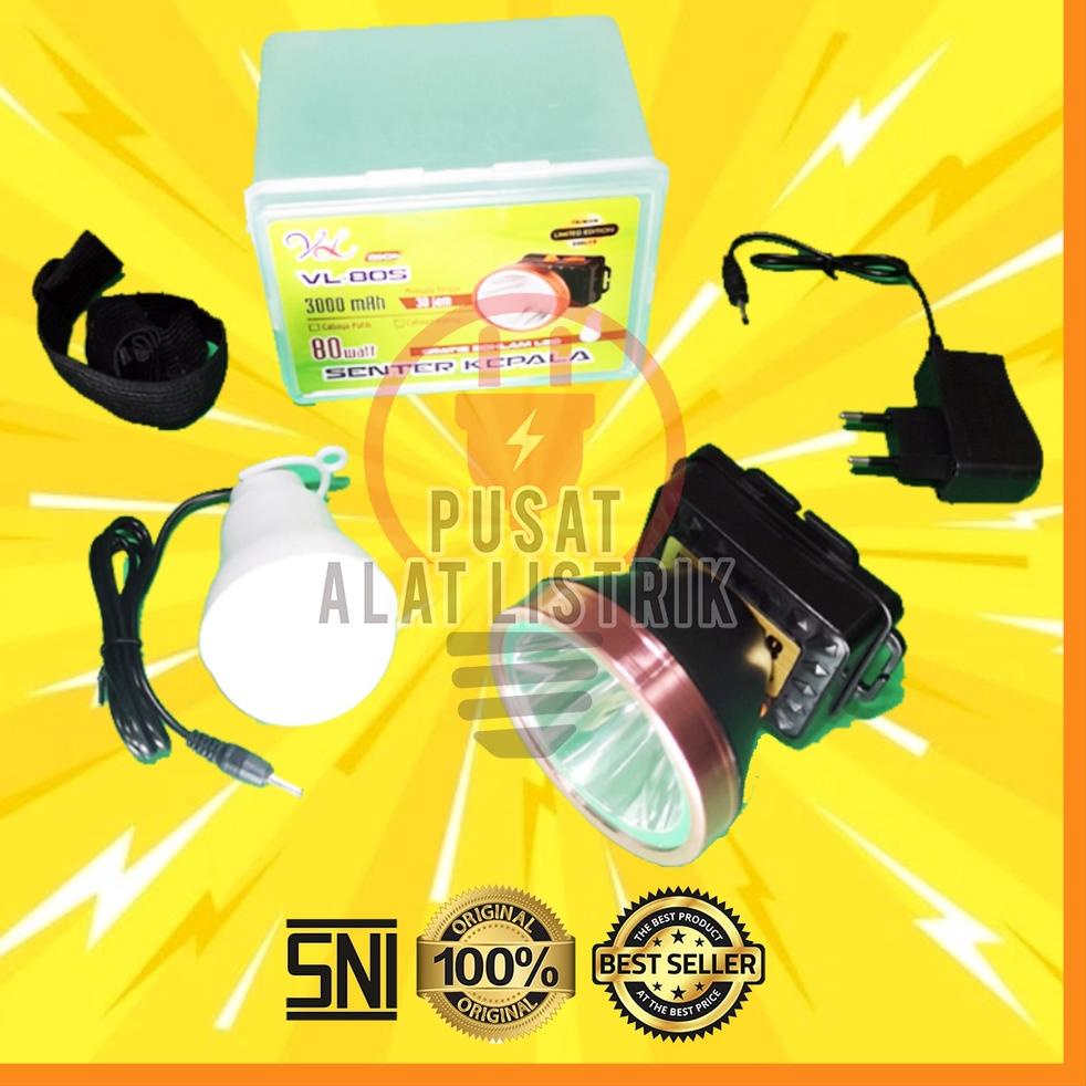 Terlaris.. SENTER KEPALA 80 WATT 80W 80WATT 80 W AWET TERANG CAHAYA KUNING / PUTIH + LAMPU BOHLAM 90