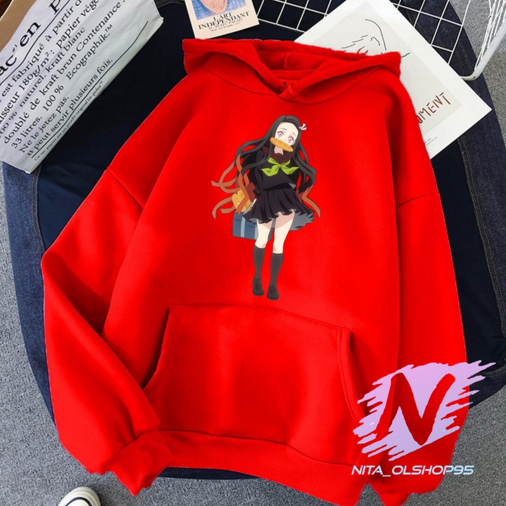 HOODIE NEZUKO SWETER ANAK ANIME DEMON SLAYER NEZUKO CHIBI