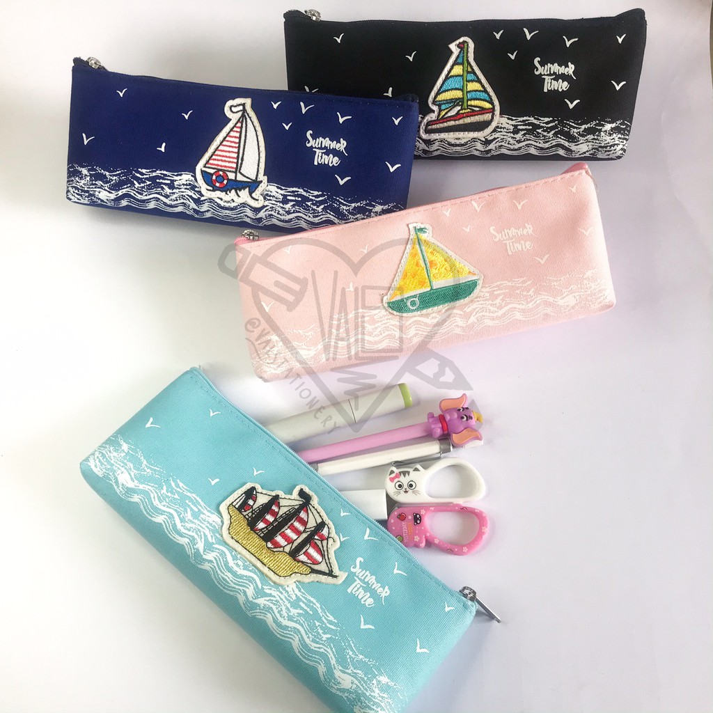 

Tempat Pensil Kain Canvas Bordir Kapal