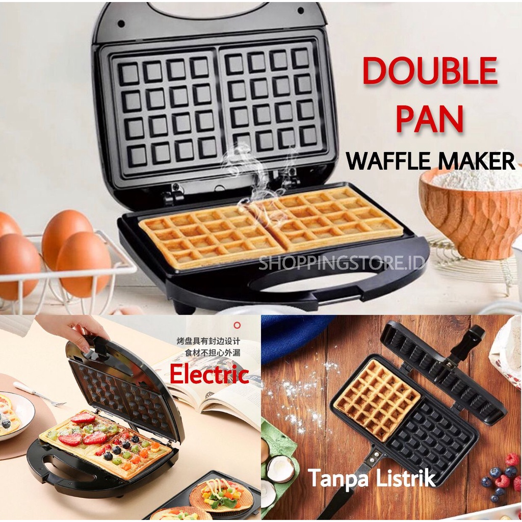 WAFFLE MAKER Multifungsi Pemanggang Roti Toaster / Sandwich Toaster / Mini Sandwich Maker/ Roti Bakar