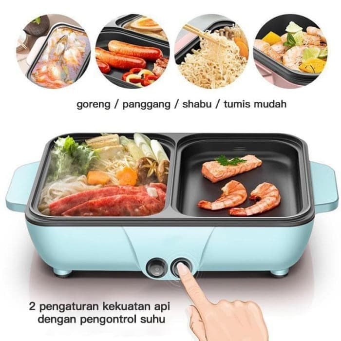 Elektronic Hot Pot And Grill - BBQ Shabu Panggangan 2 In 1 Multifungsi