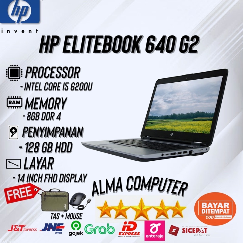 HP ELITEBOOK 640 G2 - RAM 8GB - SSD 256GB - 100% ORIGINAL - MULUS BERGARANSI