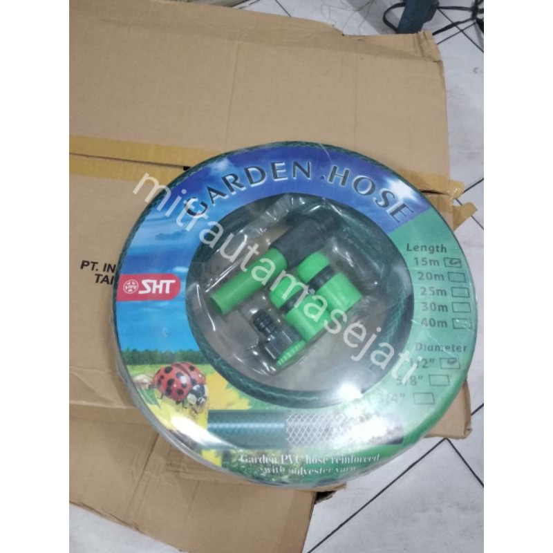 SEMPROTAN AIR DAN SELANG SET LENGKAP 1/2&quot; 15M/SELANG TAMAN ANTI LUMUT GARDEN HOSE