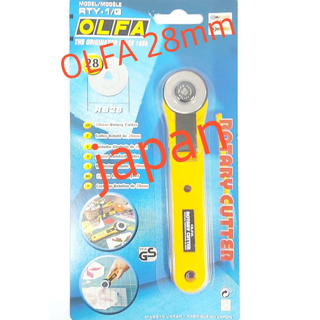 Jual alat potong rotary Cutter merk Olfa 28mm Model RTY-1G JAPAN ASLI