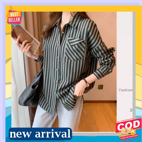 (Cod) Kemeja Wanita Import Jumbo Polos Lengan Panjang Oversize Cewek Casual Murah Linen Kmeja Bigsiz