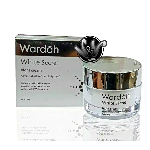 WARDAH WHITE SECRET NIGHT CREAM 30GR / WARDAH/ NIGHT CREAM/ WHITE SECRET/ KRIM MALAM/ KOSMETIK WAJAH