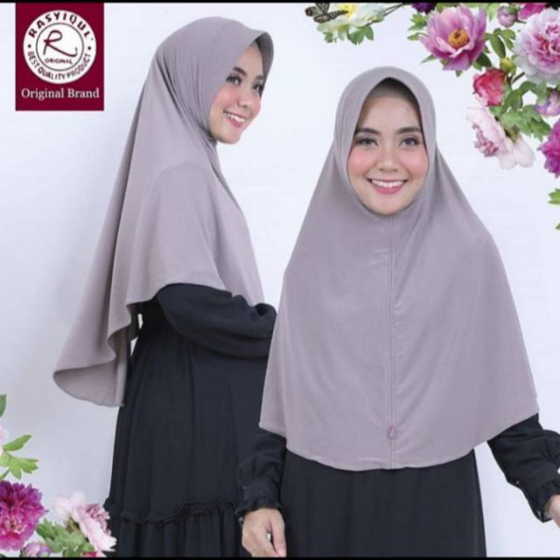 Grosir Jilbab Instan/Bergo Rasyiqul Original sz L-Dusty