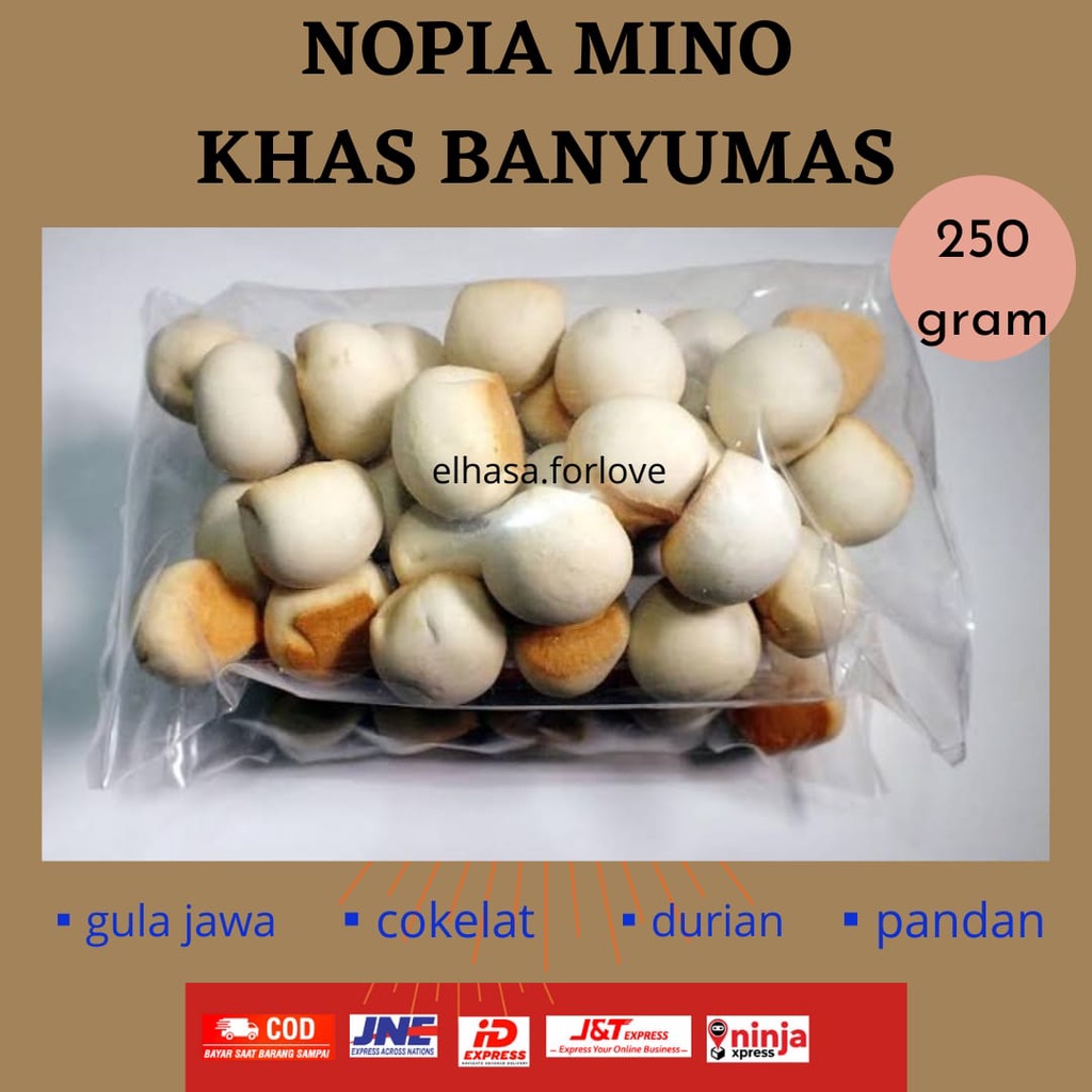 

Nopia khas Banyumas rasa gula jawa, pandan, cokelat, durian kemasan 250 gram