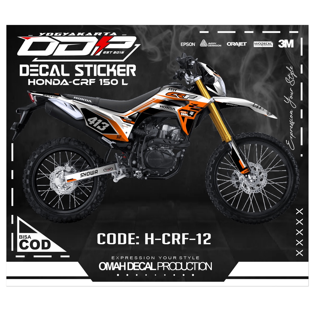 STIKER DECAL HONDA CRF 150 FULLBODY DEKAL KEKINIAN KEREN DECAL TEMURAH BANYAK VARIAN WARNA MERAH BIR