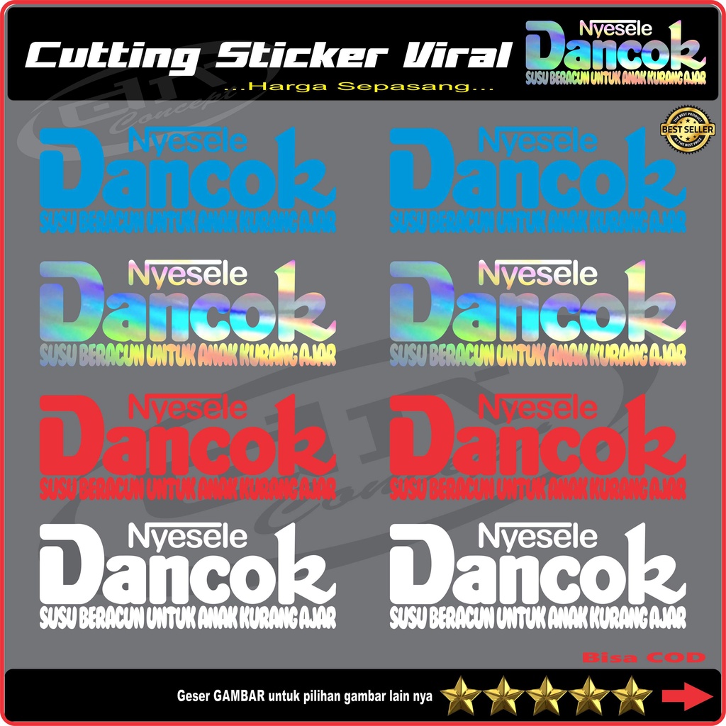 Sticker Stiker DANCOK Viral Logo Hologram Motor Putih Vixion PCX Aerox N MAX LEXI ADV mio beat vario