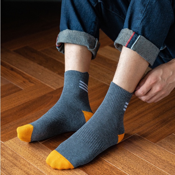 Kaos Kaki Pria High Quality Striped Solid Color Socks SCH029