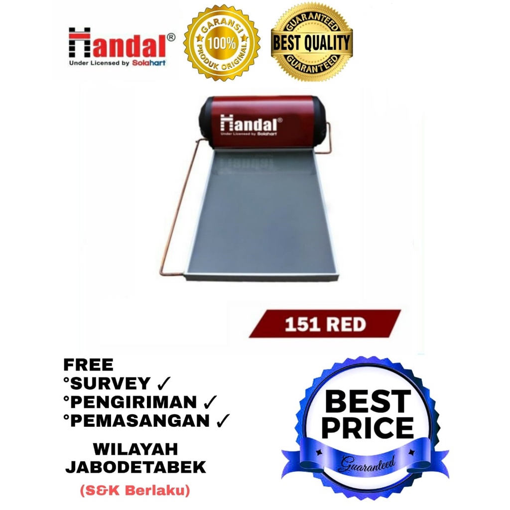 Jual Handal Solar Water Heater 151 Red / Pemanas Air Tenaga Surya 150