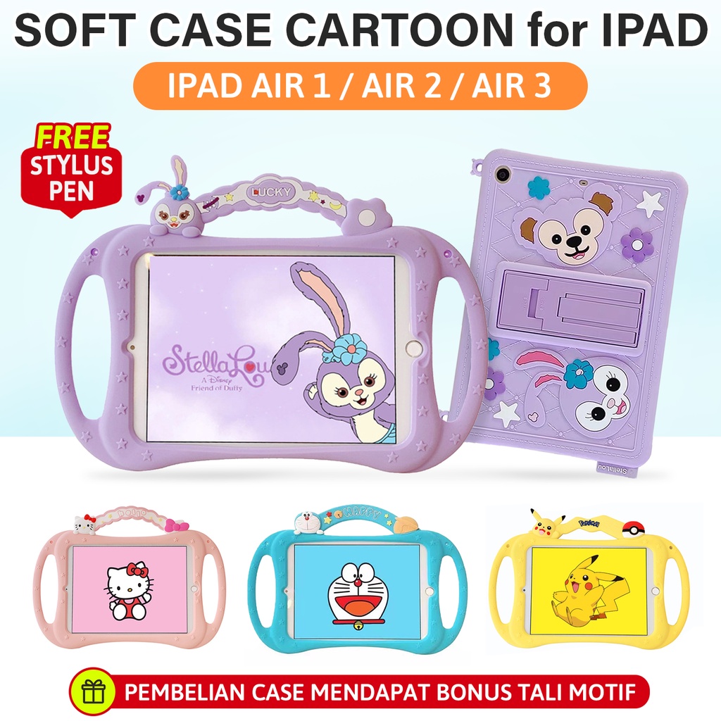 iPad Air 1 2 3 9.7 10.5 inch KIDS Soft Case Casing Cover Sarung Kesing Softcase Kartun Silikon Anak 