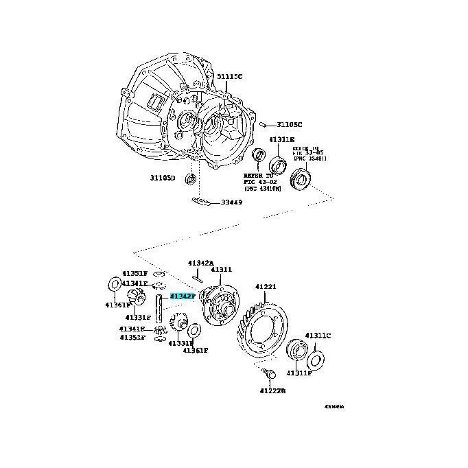 Pin Shaft Differential Pinion Soluna Yaris Etios Altis 41342-10041