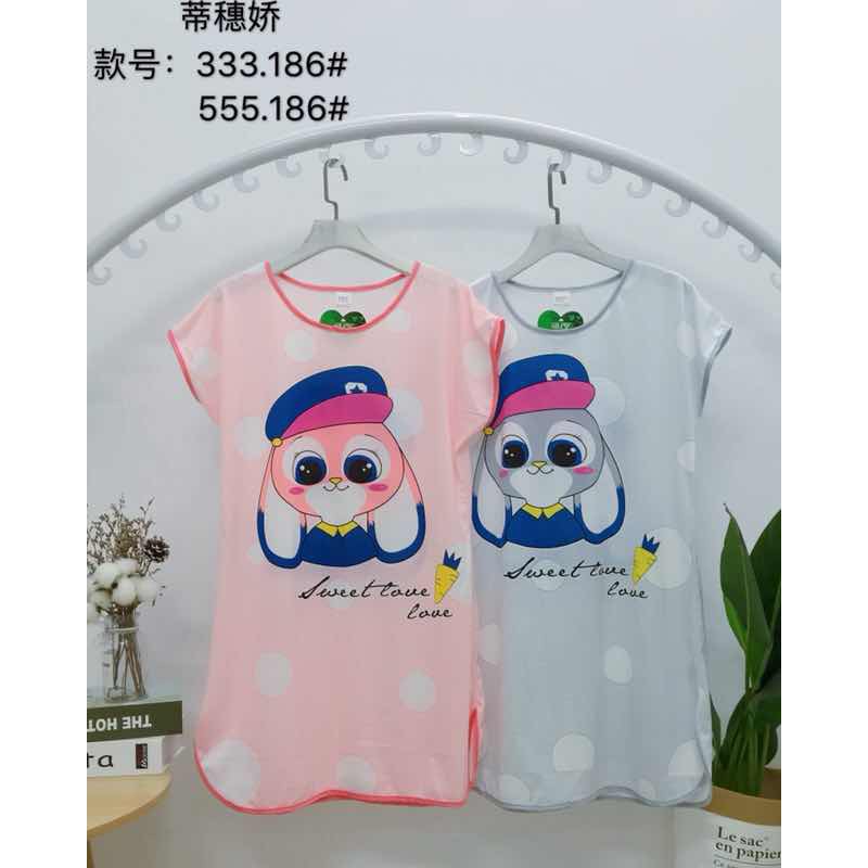 Gobra ♕ PW061 Part 2 Baju Tidur Wanita Piyama Motif Kartun Lucu Pakaian Wanita Daster Variasi Import-No 24 (Warna Abu)