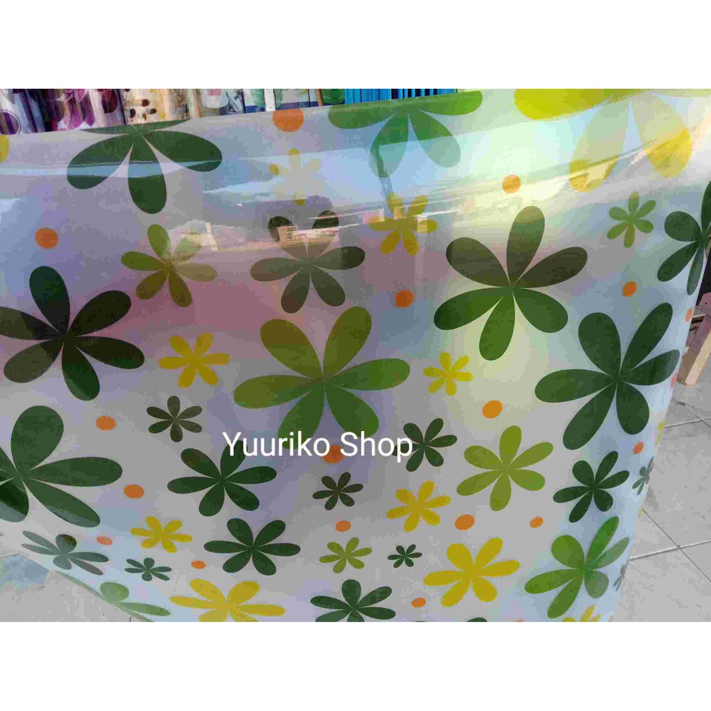 Fiber pagar Tutup Pagar 1 Roll 50 Meter Motif Bunga warna warni berkualitas