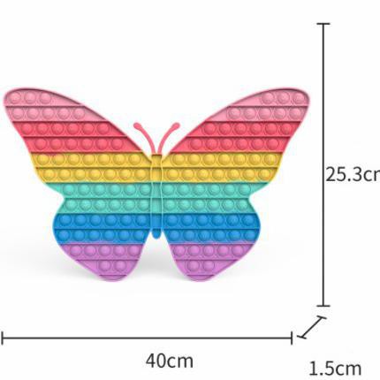 Pop it fidget toy Ukuran Super Jumbo push pop it rainbow mainan edukasi stress release-Kupu2 jumbo 40cm
